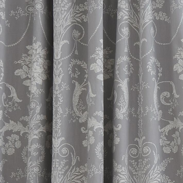 Laura Ashley Josette Blackout Pencil Pleat Curtains - Thermal Insulated Room Darkening Window Drapes for Bedroom & Living Room (Steel Gray)