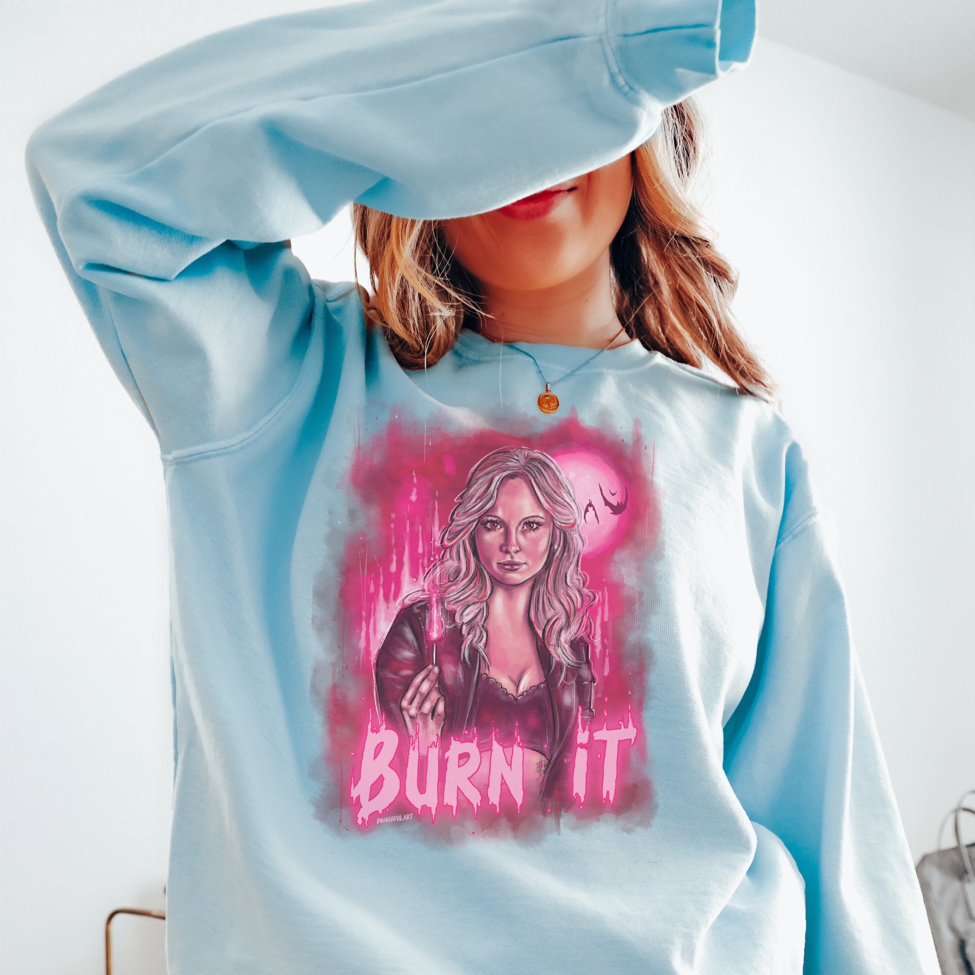 Caroline Forbes Sweatshirt | The Vampire Diaries TVD Merch | Comfort Colors Pullover | Funny TVD Fan Gift | Perfect for Cosplay, Halloween & Vampire Diaries Conventions