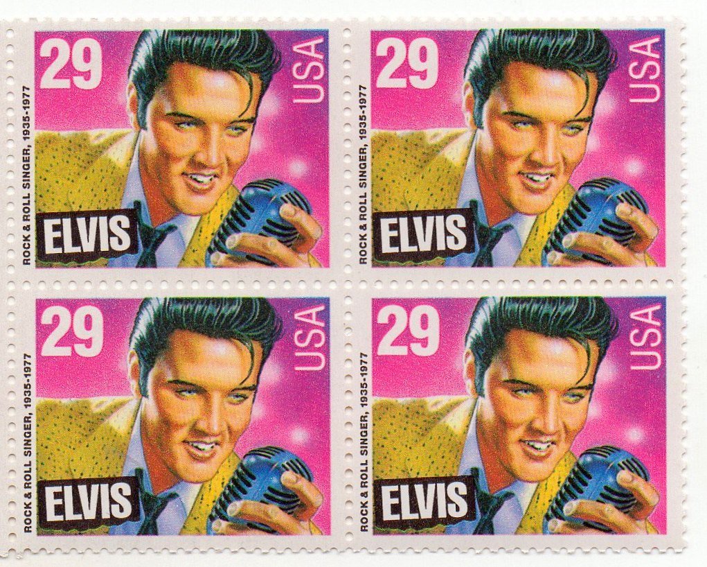 Elvis Presley 1993 USPS Stamps Block of 4 - Collectible for Fans & Philatelists