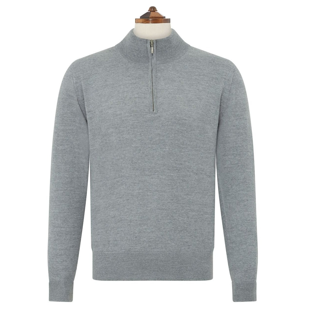 Kayden Grey Half Zip Long Sleeve Pullover Sweater for Men - Lightweight Thermal Fleece Jacket for Outdoor Hiking, Camping & Casual Wear