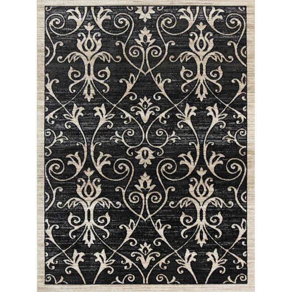 Arya Black Area Rug 5.2x7.2ft - Modern Home Decor for Living Room, Bedroom & Office - Soft Non-Slip Floor Carpet