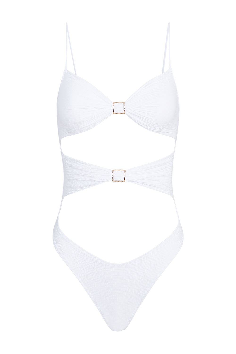 High Twist One Piece Dress in White Seersucker Fabric - Perfect for Summer Outings, Beach Vacations & Casual Wear