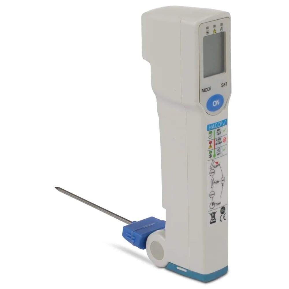 High-Precision Food Safety Laser & Probe Thermometer for Cooking, Grilling, and Baking | Instant Read Digital Meat Thermometer for Kitchen & BBQ