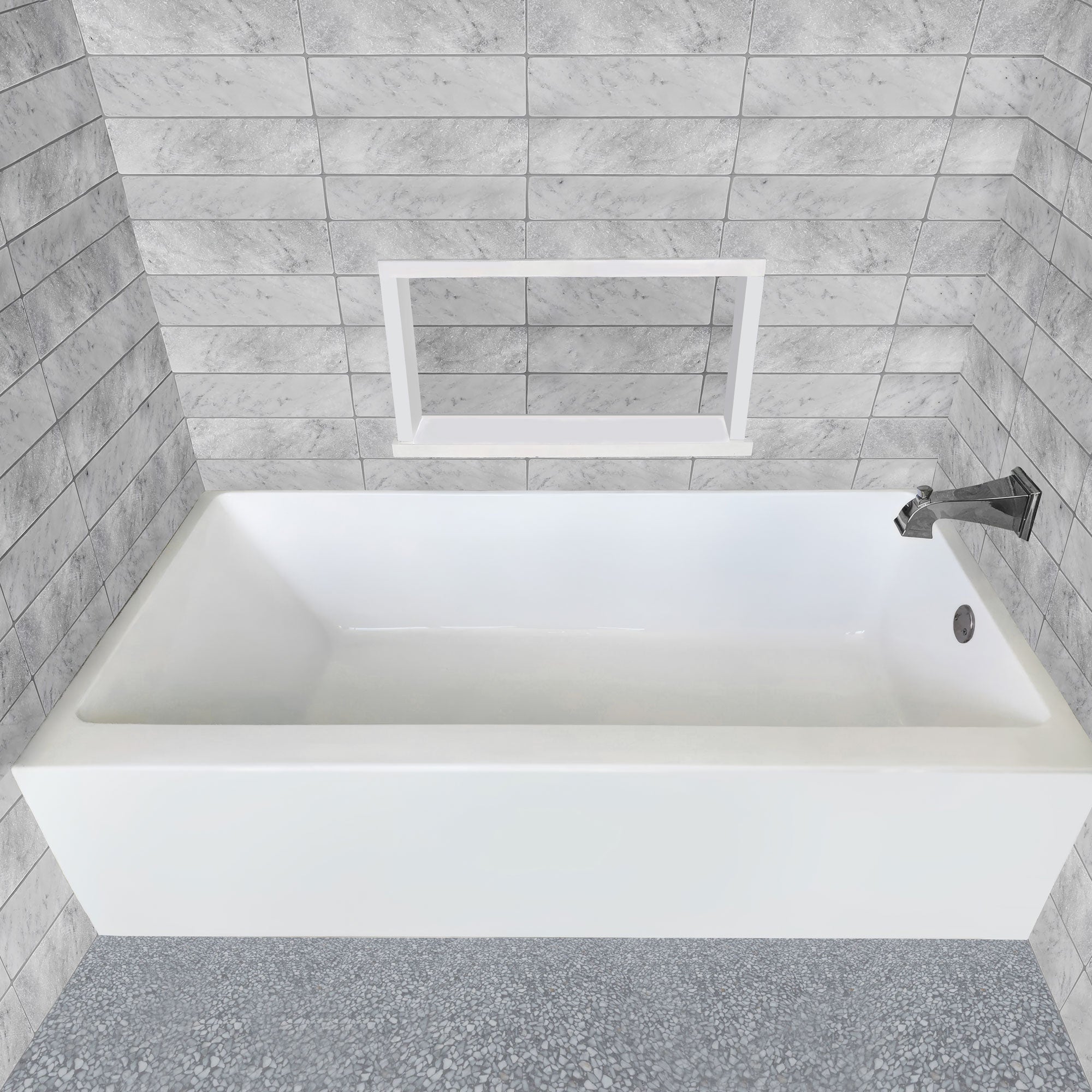 Premium Alcove Soaking Bathtub with Drain Hole Options - Perfect for Small Bathrooms & Relaxing Spa Experience