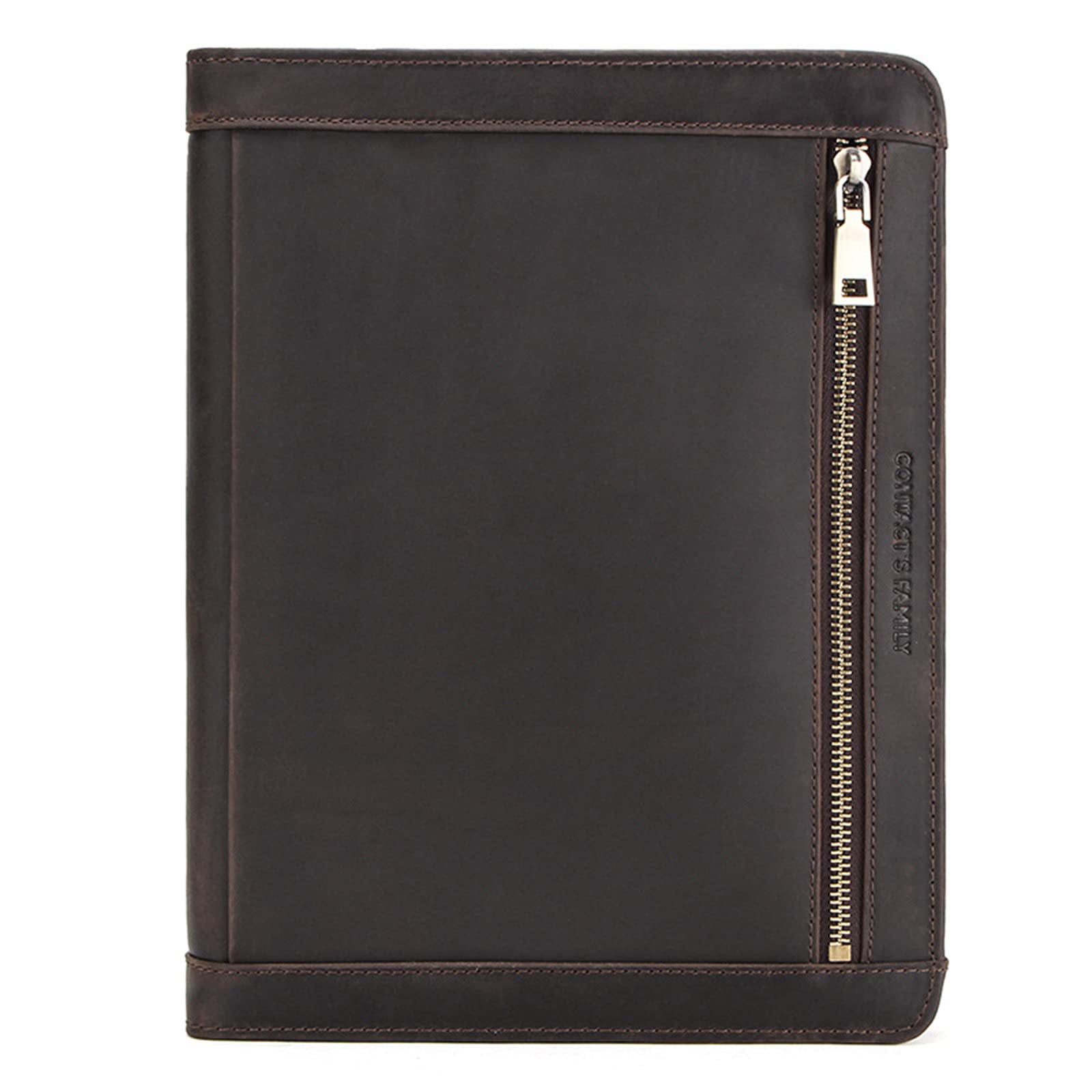 Premium A4 Leather Zipper Conference Folder - Professional Business Portfolio Organizer with Tablet Pocket (Fits 10.2-11 inch) & Notepad Holder - Ideal for Office Meetings, Client Presentations & Corporate Events