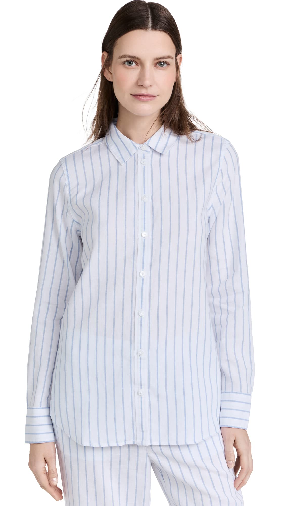 Faherty Women's Malibu Linen Shirt - Breathable Summer Button Down Top for Beach, Vacation & Casual Outings