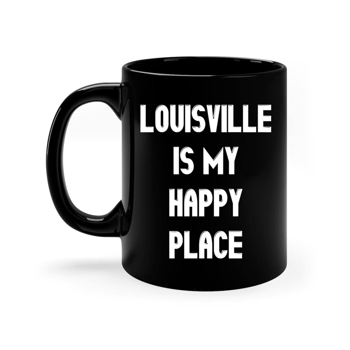 Louisville Is My Happy Place Ceramic Coffee Mug - 11oz Insulated Travel Mug for Hot & Cold Drinks - Perfect Gift for Birthday, Christmas, Halloween - Ideal for Home, Office & Road Trips