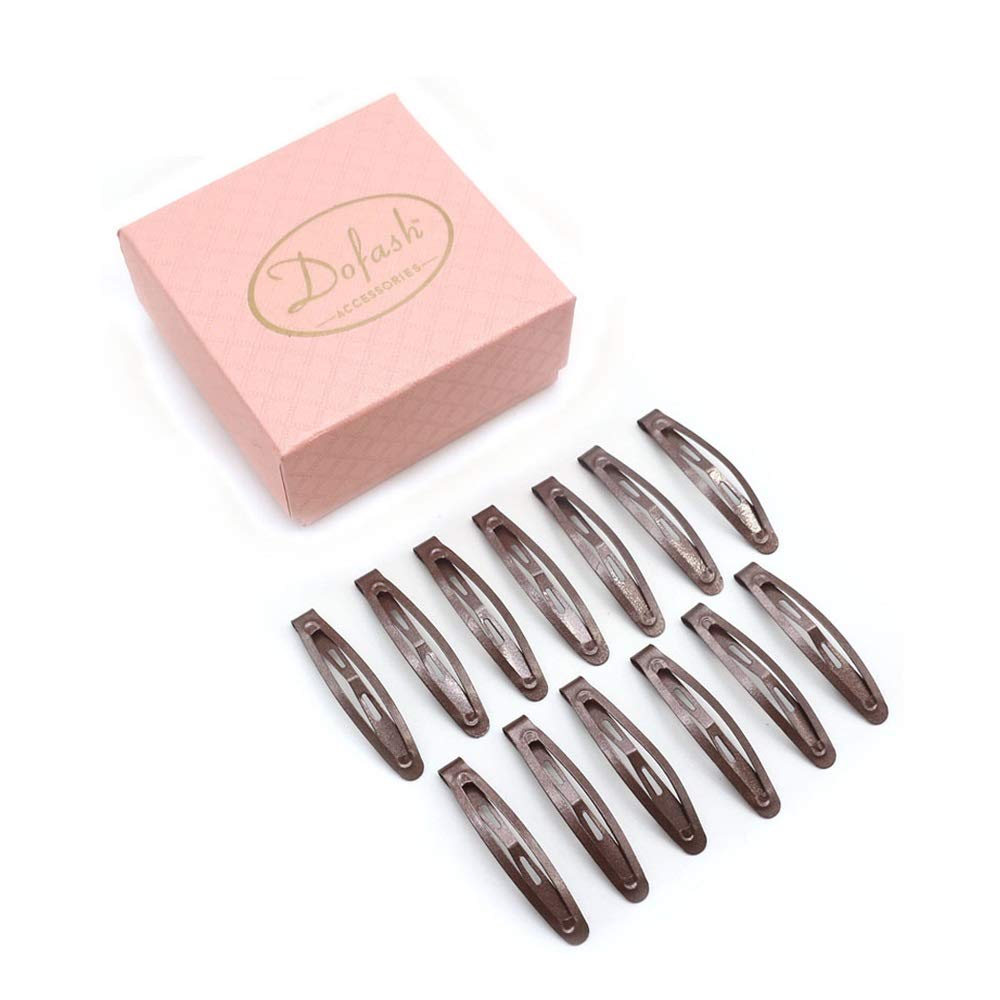 4.5CM/1.77IN Mini Slim Snap Hair Clips - 20PCS Brown Hair Barrettes for Women with Thin Hair | Braided Hair Accessories for Everyday Styling, Work & Special Occasions