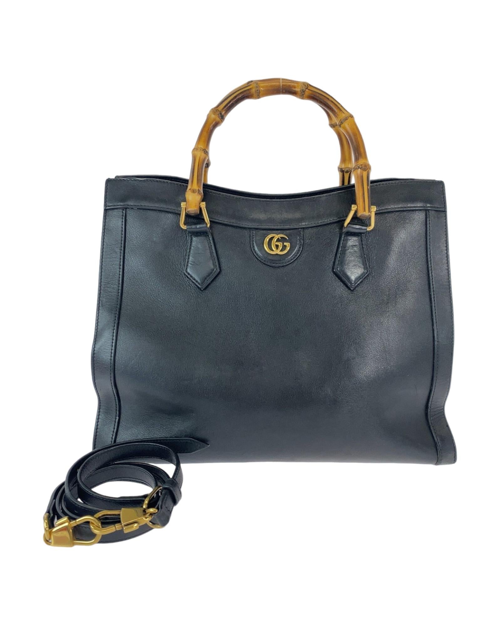Stylish Bamboo Diana Leather Handbag for Women - Fashionable Crossbody Purse with Adjustable Strap - Perfect for Work, Travel & Everyday Use