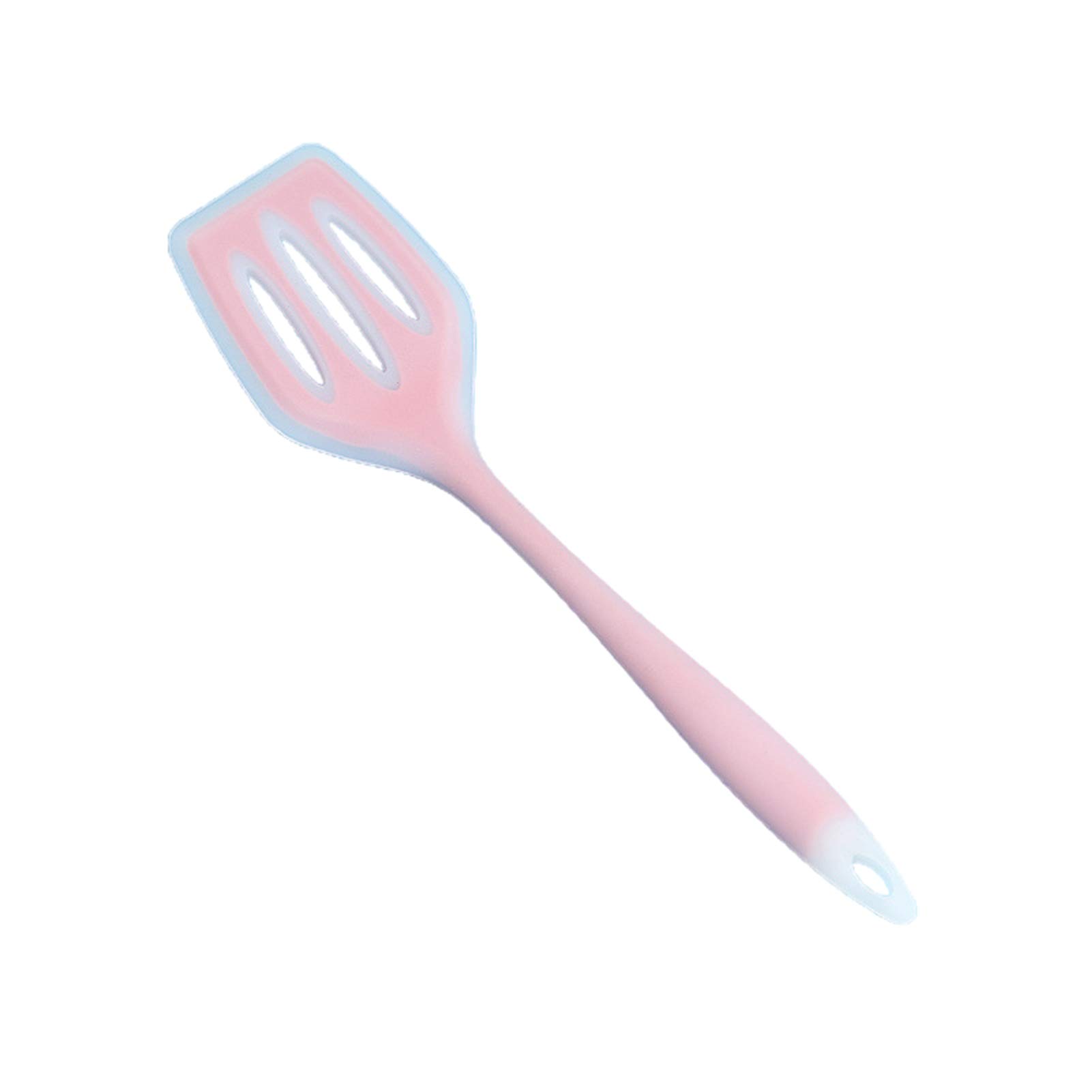 PAPABA 1 Pc Kitchen Silicone Slotted Turner Spatula - Nonstick Hollow Design, Heat Resistant Cooking Flipper for Grilling, Frying, and Baking - Pink