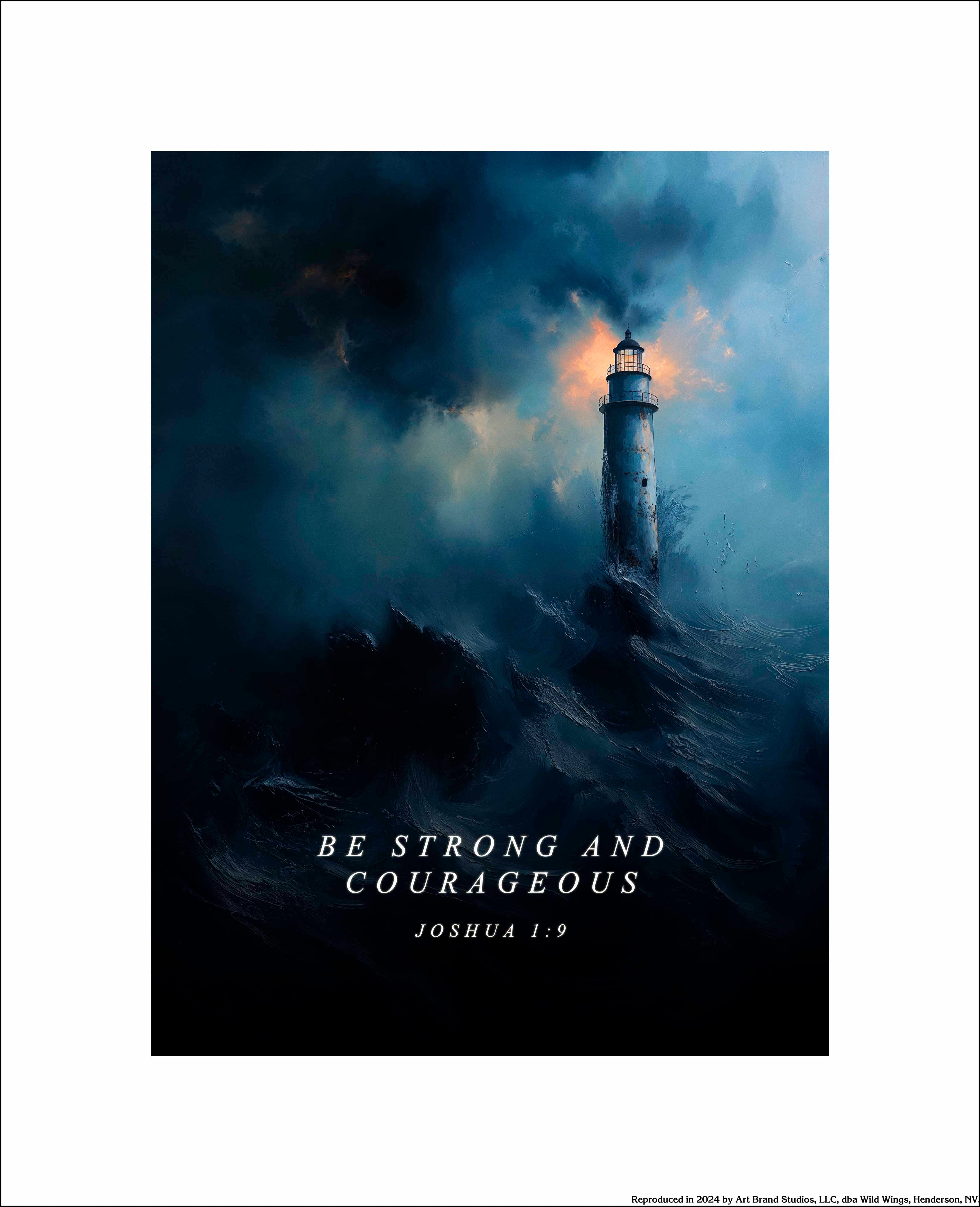 Joshua 1:9 Inspirational Bible Verse Art Print - Christian Wall Decor for Home, Office & Church | Scripture Artwork for Faith-Based Gifts & Spiritual Encouragement