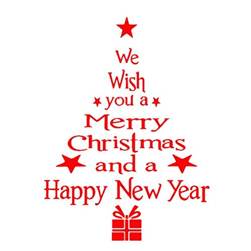 RD Christmas Decal Room Tree Stick Wall Decor Letters Home Mural Sticker Wall Art for Bedroom, Door, Living Room, and Holiday Party Decorations