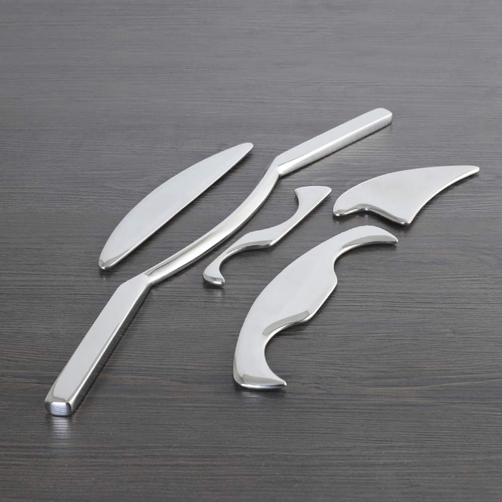 Professional Stainless Steel IASTM Massage Scraping Tool Set - Soft Tissue Therapy & Muscle Relaxation for Physical Therapy, Athletes & Pain Relief | Perfect for Sports Recovery, Deep Tissue Massage & Myofascial Release