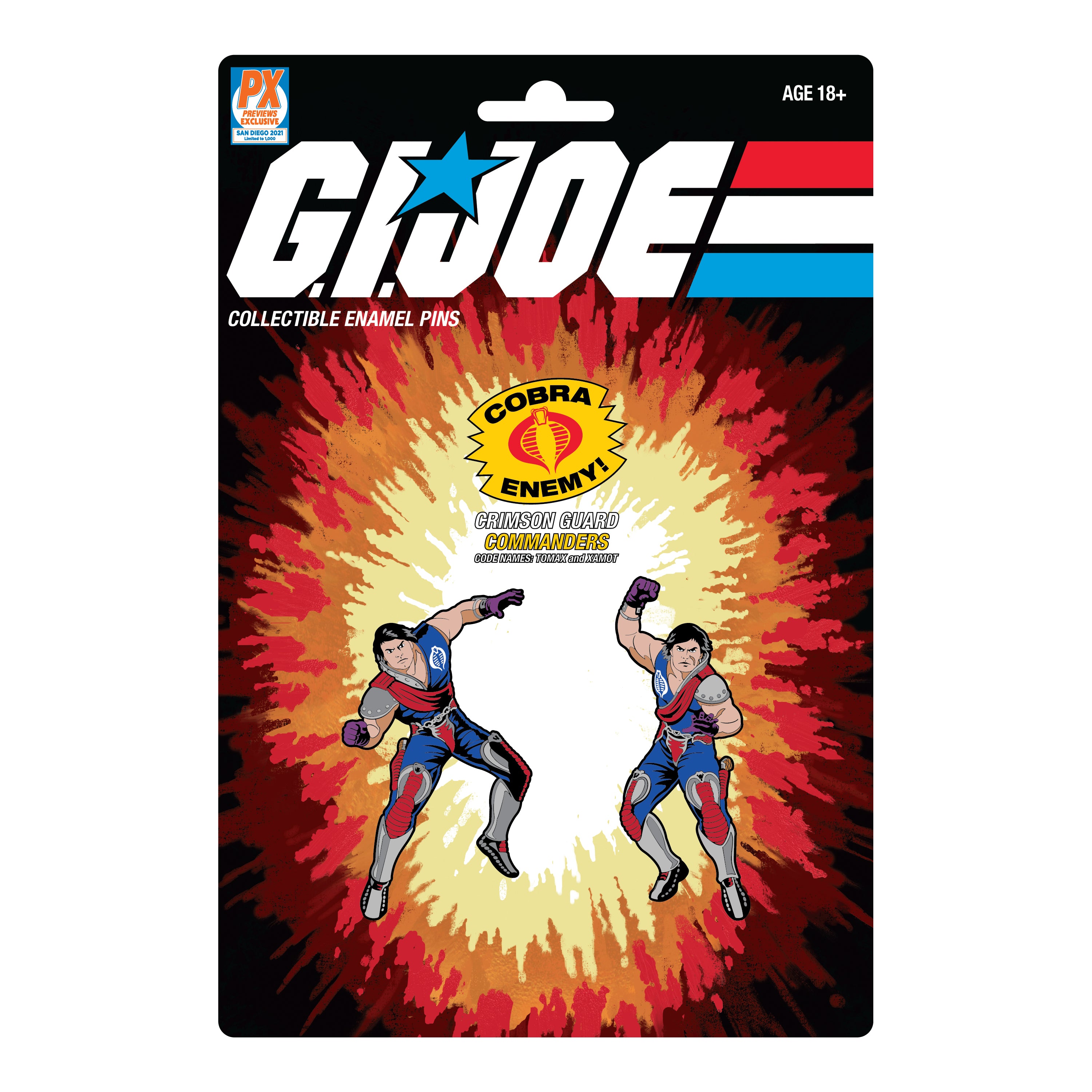 G.I. Joe Tomax & Xamot Retro Collectible Pin Set - SDCC Exclusive Limited Edition - Perfect for Comic Con, Cosplay & Action Figure Displays