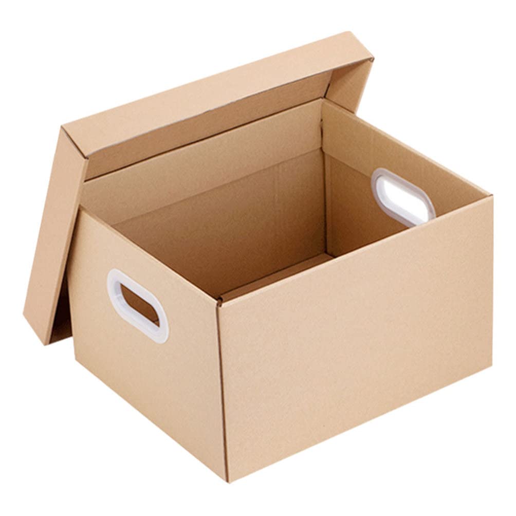 NUOBESTY File Storage Box with Lid - Office File Organizer, Cardboard Document Holder for Paper Files, Packing & Packaging Box - Perfect for Home, Office & School Organization