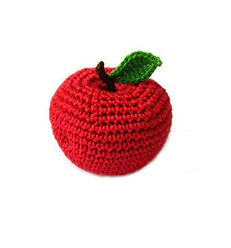 Handmade Crochet Red Apple Kitchen Decor - Fake Artificial Fruit for Home, Dining Table, and Farmhouse Decoration | Organic & Eco-Friendly