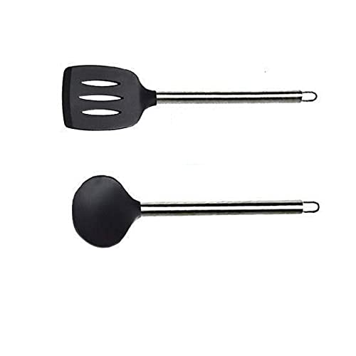 Premium XDE Non-Stick 3-Piece Stainless Steel Kitchen Utensil Set - Soup Ladle, Spatula & Pasta Spoon for Cooking, Serving & Meal Prep - Ideal for Soups, Sauces, Pasta & Stir-Fry Dishes