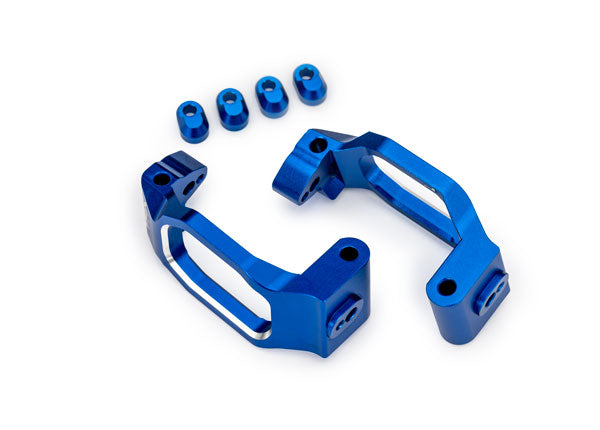 High-Quality Aluminum Caster Wheels - Pair (Left & Right) - Durable Blue Casters for Furniture, Carts & Industrial Equipment - Smooth Rolling Mobility Solution