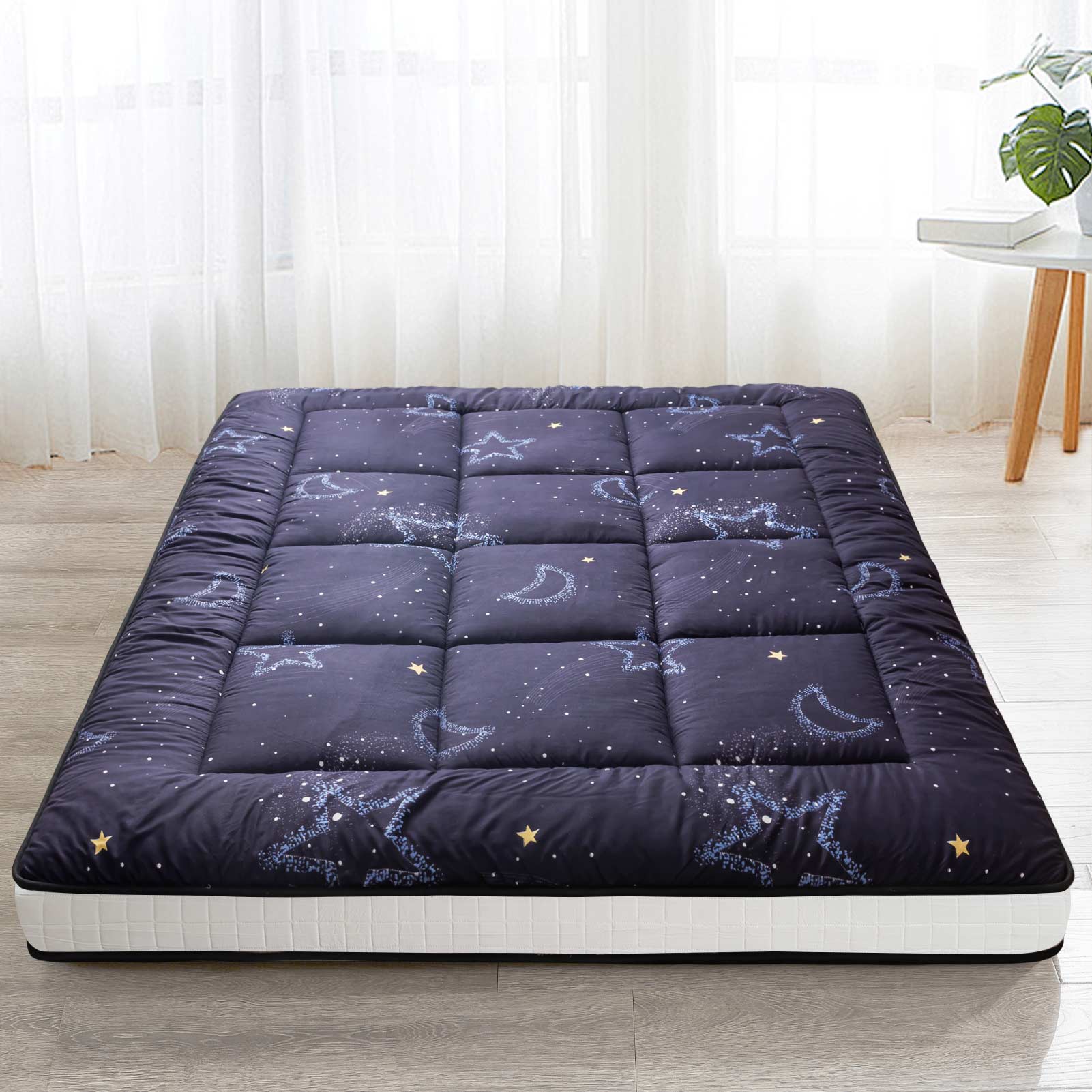 MAXYOYO Japanese Futon Mattress - Thick Padded Floor Mattress for Camping, Guest Bed & Couch | Portable Tatami Style Sleeping Mat for Indoor/Outdoor Use