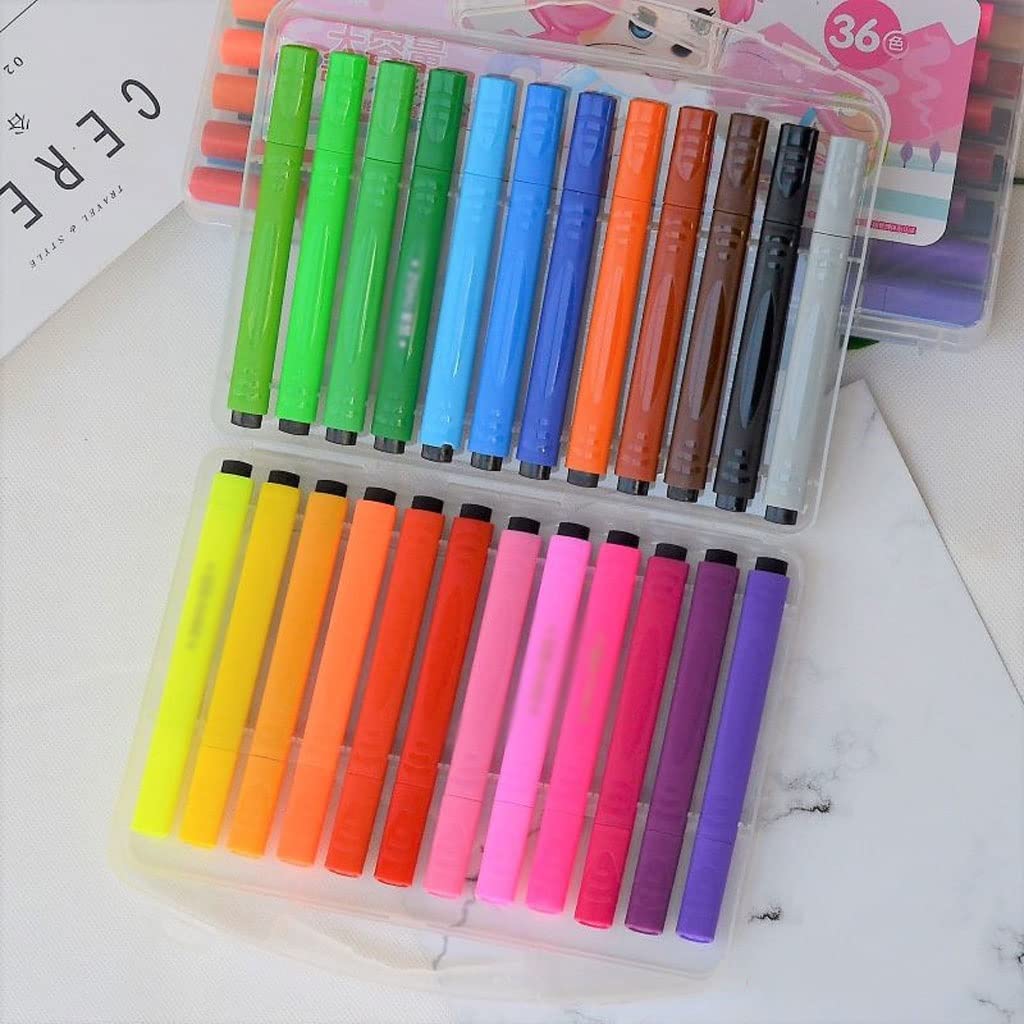 24-Piece Washable Watercolor Pen Set for Kids - Triangle Grip, Large Capacity, Non-Toxic Art Supplies for School & Studio Painting | Perfect for Classroom Projects, DIY Crafts & Home Art Activities