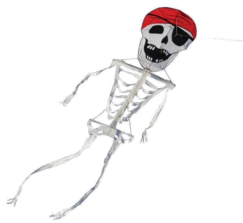 21 Foot Pirate Skeleton Kite - Giant Flying Halloween Decoration for Outdoor Parties, Beach & Park Fun