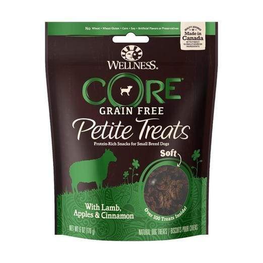 Wellness CORE Petite Treats Soft Mini Bites - Lamb, Apple & Cinnamon Flavor Dog Treats 170g - Healthy Training Rewards & Dental Care Snacks for Small Dogs