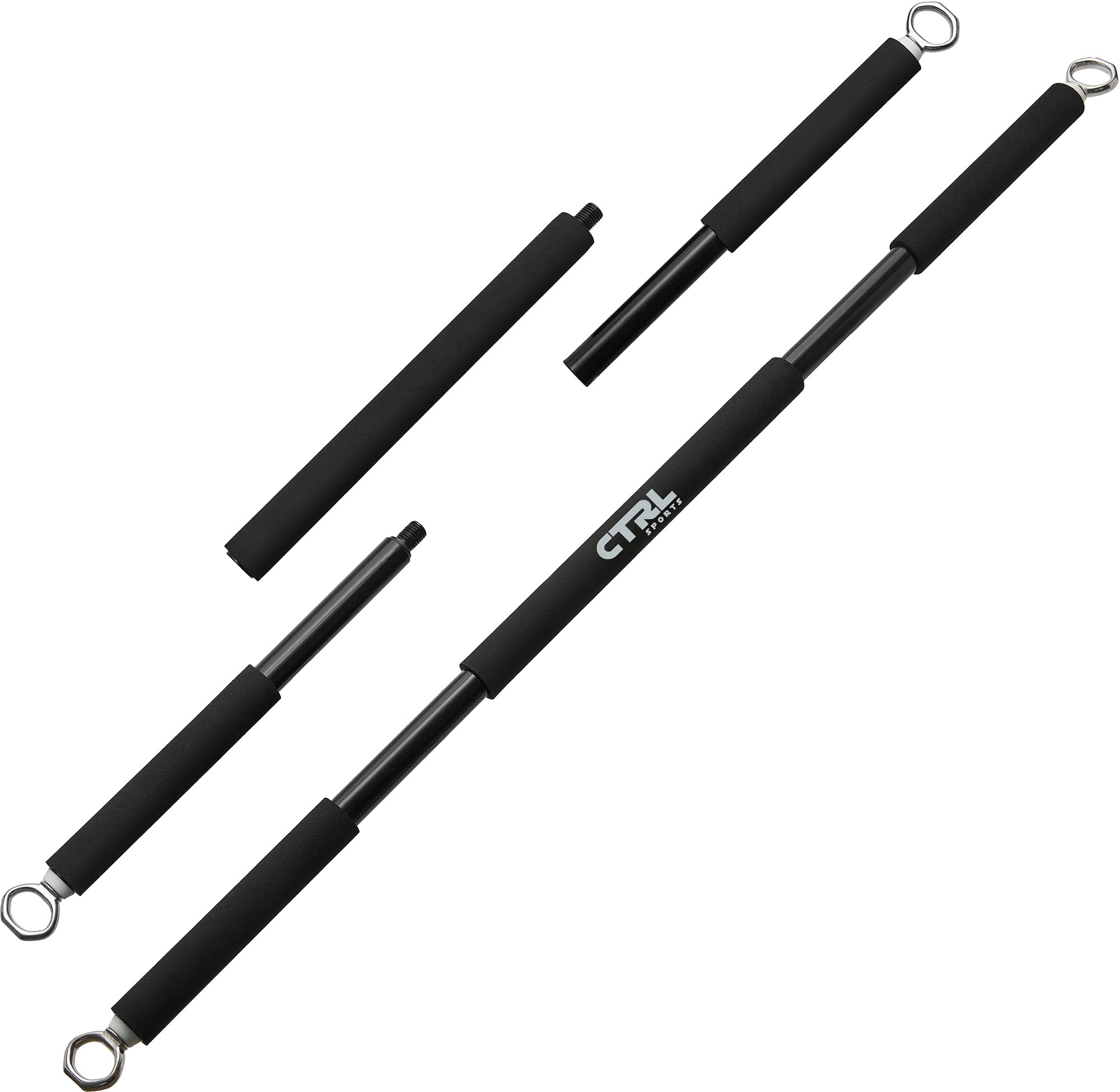 Premium Adjustable Resistance Band Bar for Full-Body Workouts - Steel Pilates Bar for Squats, Biceps, Triceps & Shoulder Exercises - Portable Home Gym Equipment for Strength Training & Fitness - Perfect for Home, Gym & Travel Workouts