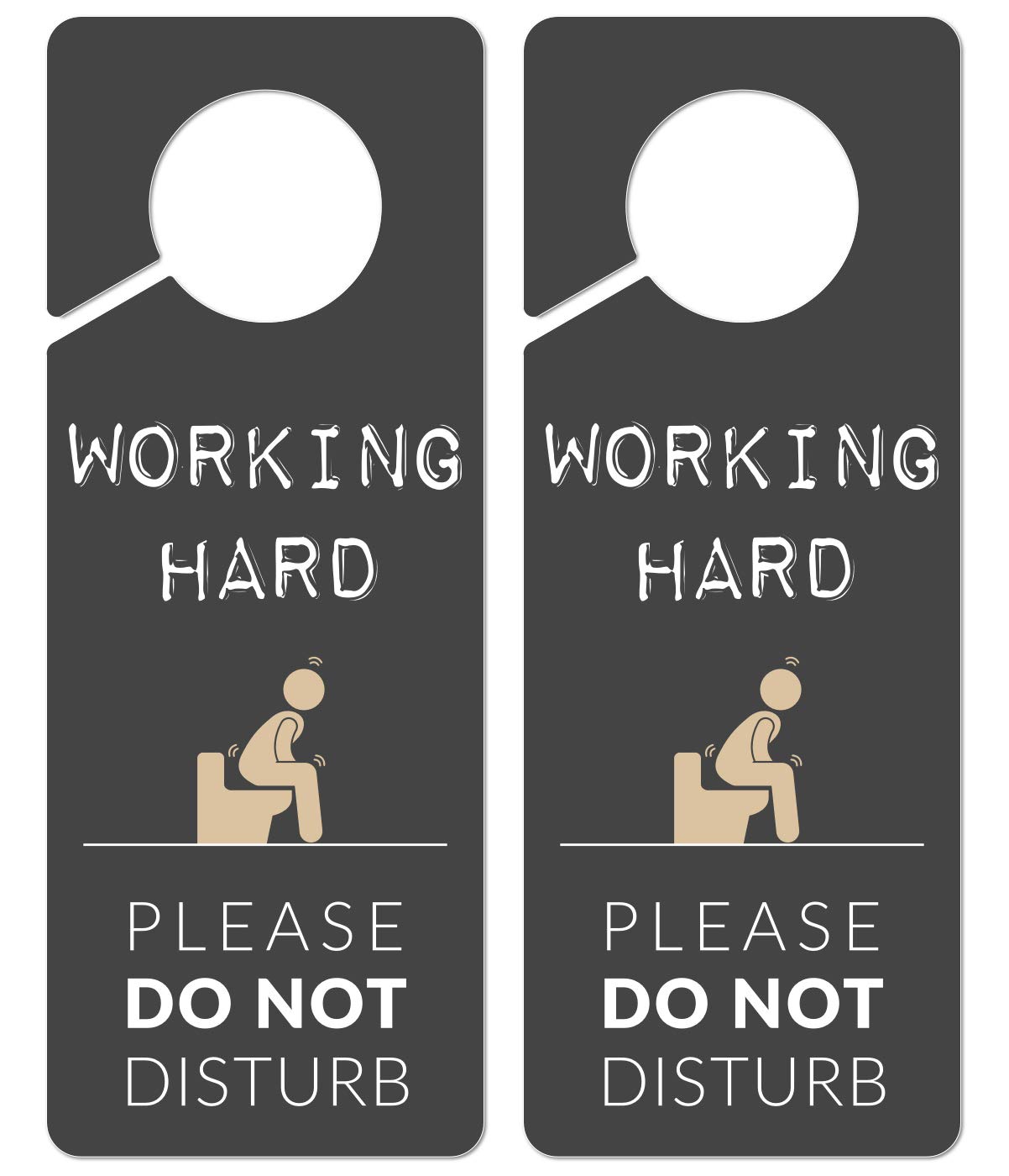 Funny Bathroom Occupied Sign - 2 Pack PVC Plastic for Doors - Home & Office Use