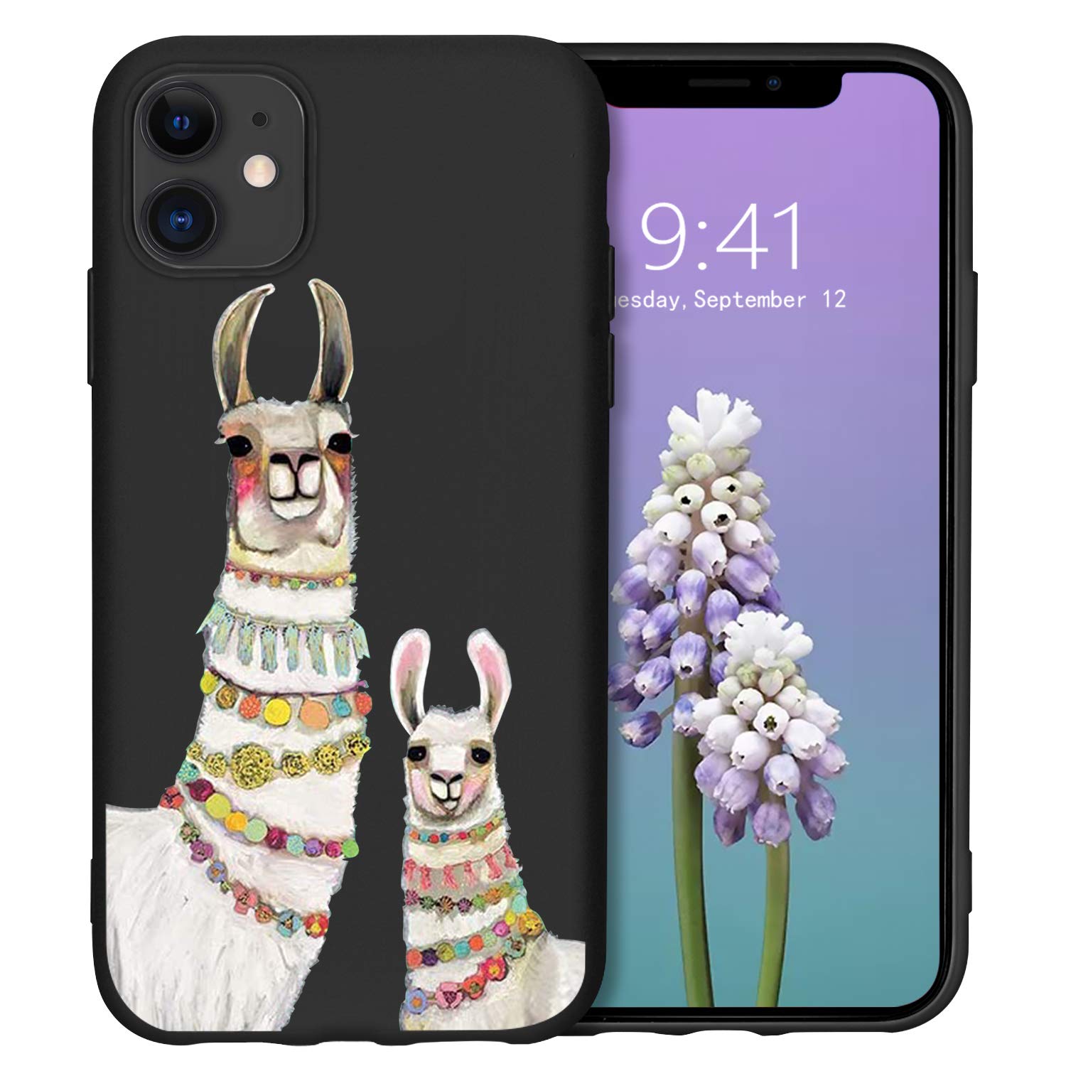 JOYLAND Black Cute Alpaca Phone Case for iPhone 13 Pro Max - Soft Rubber Protective Cover with Slim Design | Perfect Gift for Girls, Teens & Alpaca Lovers | Compatible with iPhone 13 Pro Max (6.7 inch) | Great for School, Work & Everyday Use