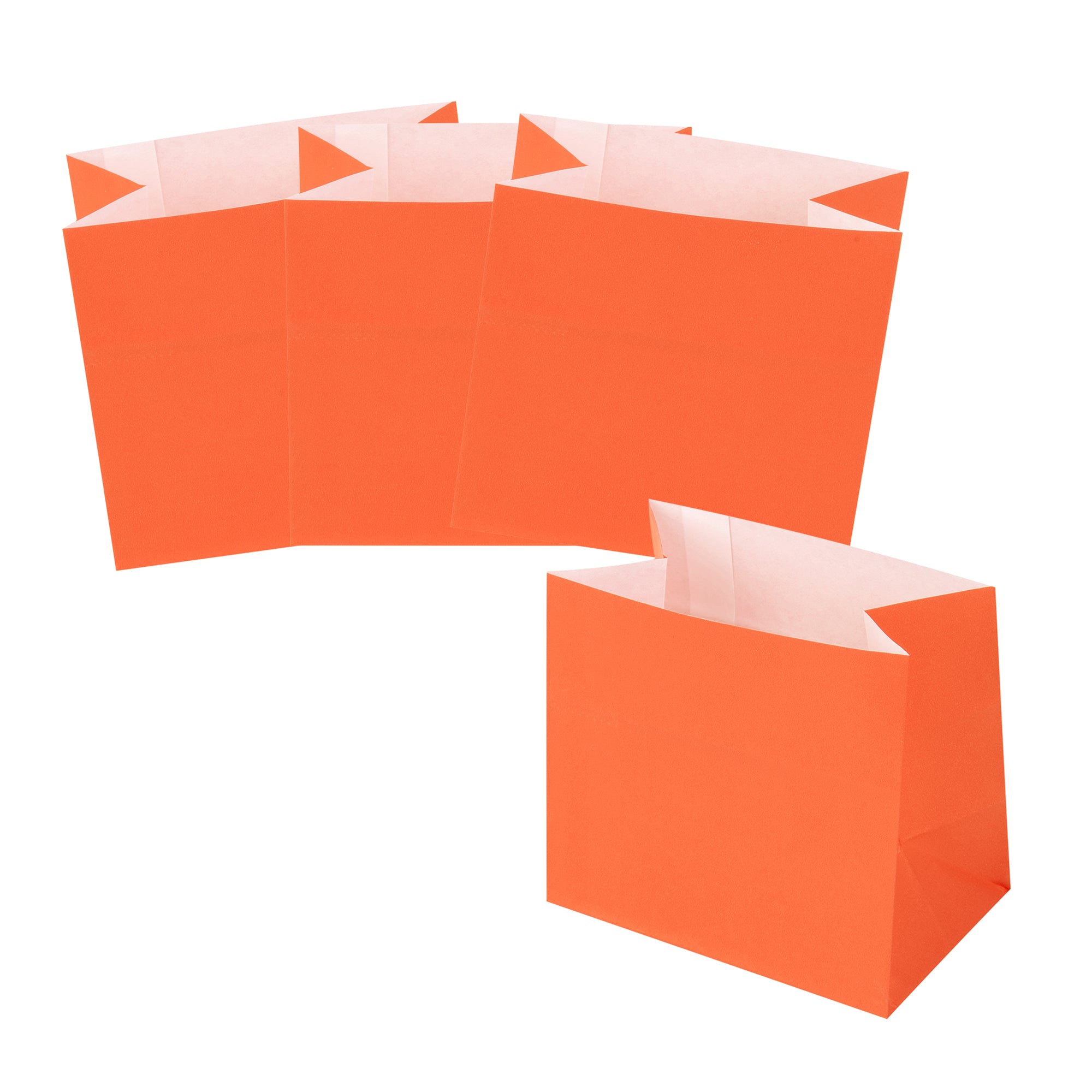 Eco-Friendly Orange Paper Snack Bags 3.75