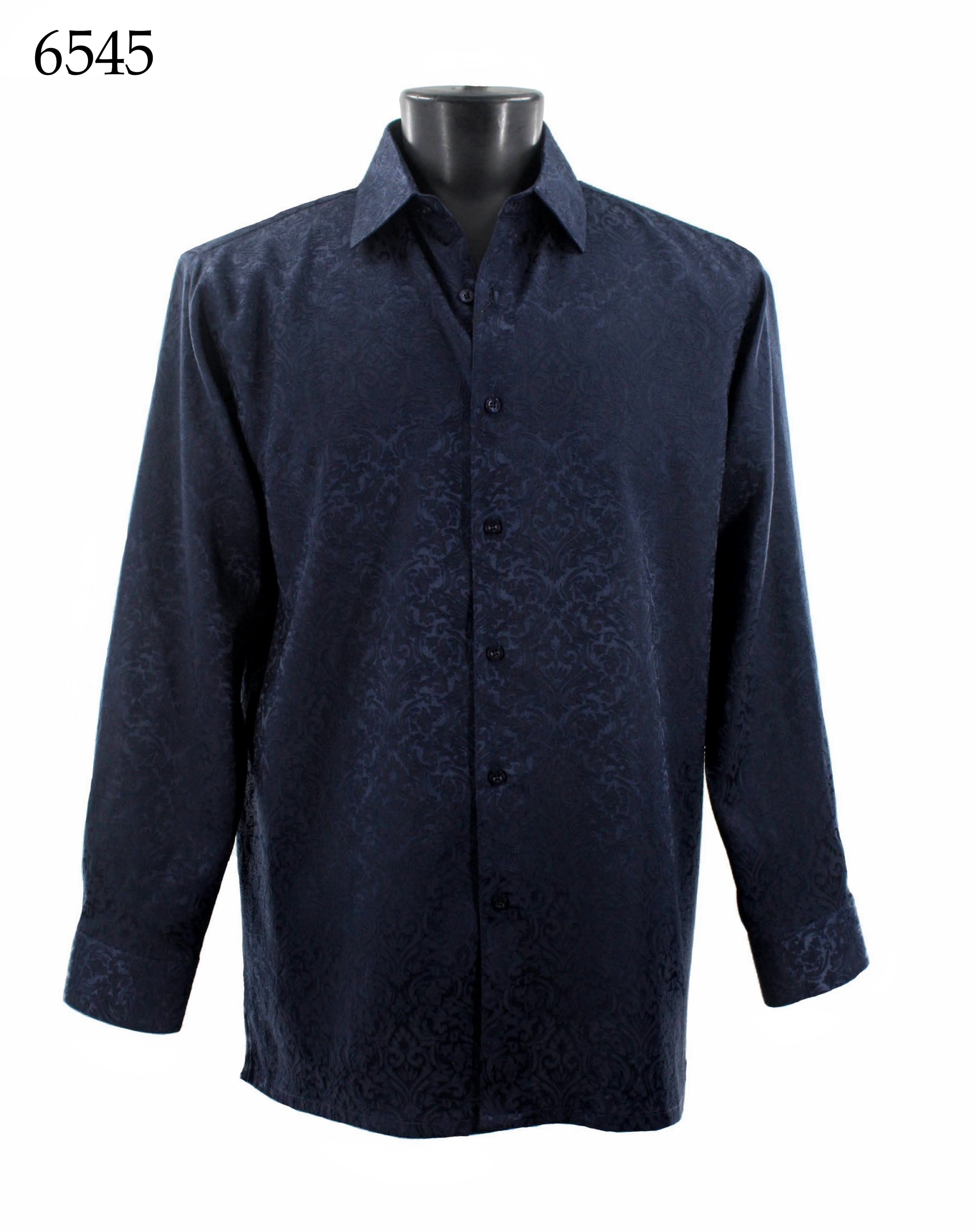 Bassiri Men's Long Sleeve Casual Shirt 6545 - Comfortable Slim Fit Button Down Shirt for Work, Office & Everyday Wear