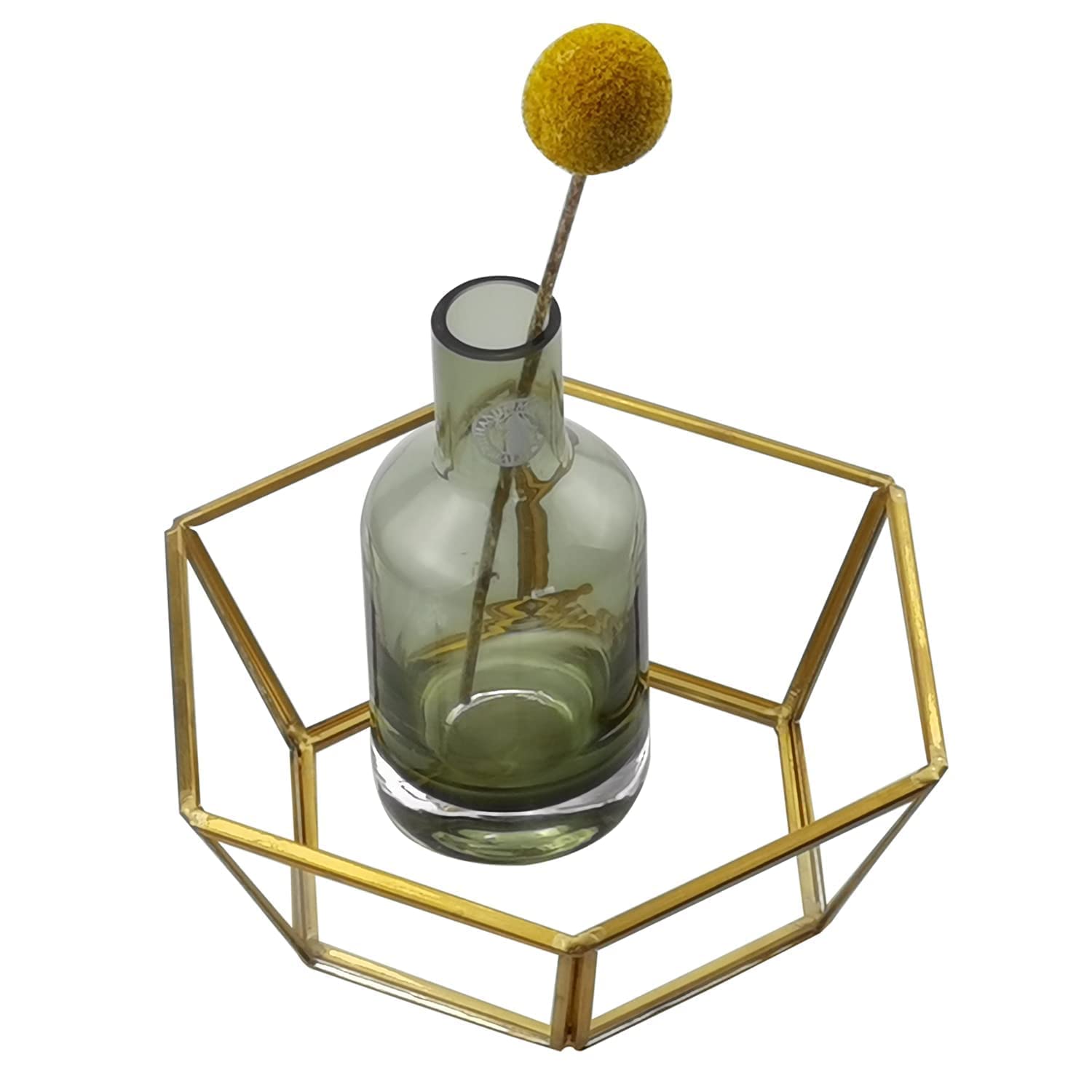 Yakison Gold Perfume Tray Organizer - Decorative Vanity Dresser Tray for Bathroom, Coffee Table & Jewelry Display - Elegant Home Decor Accessory for Makeup, Fragrance & Essentials Storage