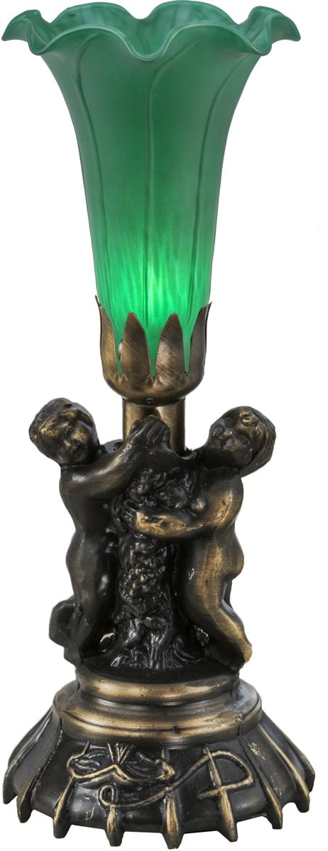 12H Green Cherub Pond Lily Mini Lamp - Waterproof Solar Garden Light for Outdoor Decor, Patio, Yard, and Pathway Lighting