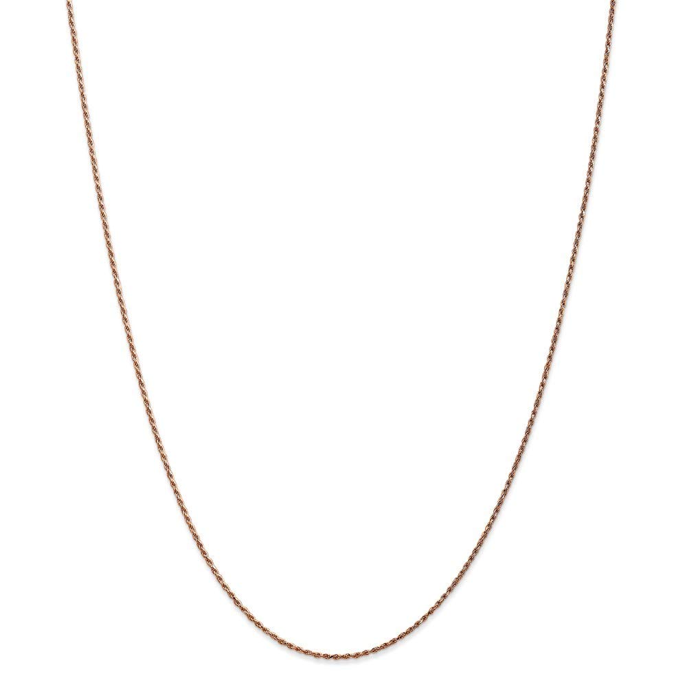 Roy Rose Jewelry 14K Rose Gold 1mm Diamond-Cut Rope Chain Necklace - 24 Inch Length | Perfect for Layering, Gift Giving & Everyday Elegance