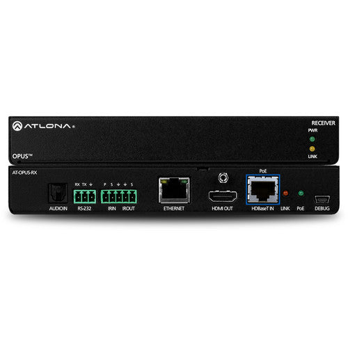 Atlona® AT OPUS RX Ultra High Data Rate Extender Receiver with IR, RS232 & Ethernet - Perfect for Home Theater, Conference Rooms & Digital Signage
