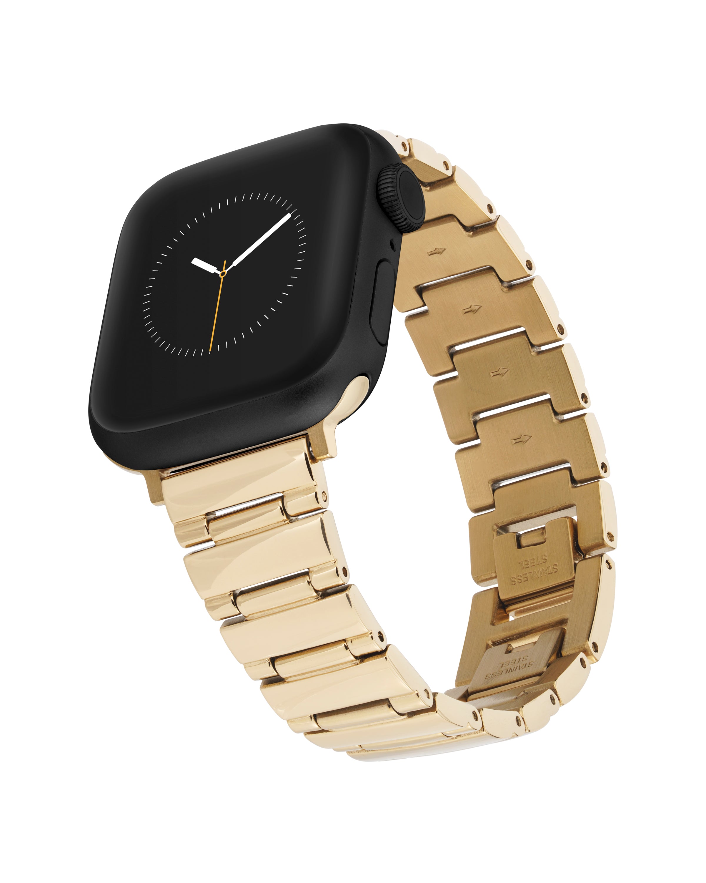 Premium Stainless Steel Straight Edge Link Band for Apple Watch® - Durable & Adjustable Replacement Strap for Workout, Business & Everyday Wear