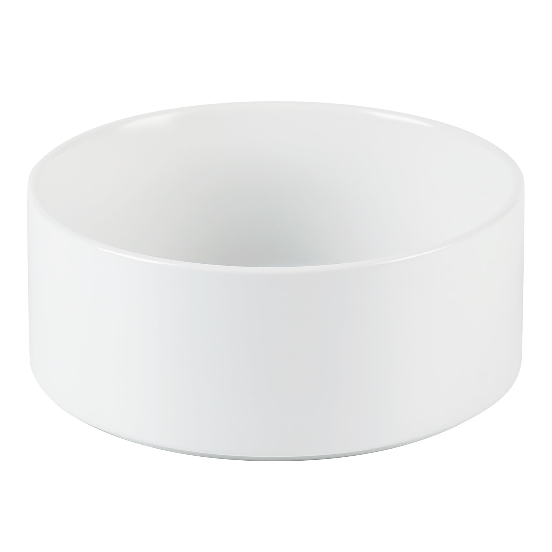 Non-Slip Ceramic Dog Food and Water Bowl for Large Dogs - 8 Inch White Pet Dish with Spine Protection - Perfect for Mealtime, Travel & Home Use