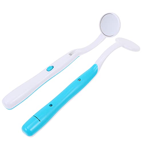 COHEALI LED Dental Mouth Mirror with Light - 2Pcs Anti-Fog Teeth Inspection Mirror, Curved Angle for Dentist & Oral Care | Perfect for Home Dental Checkups & Professional Teeth Cleaning