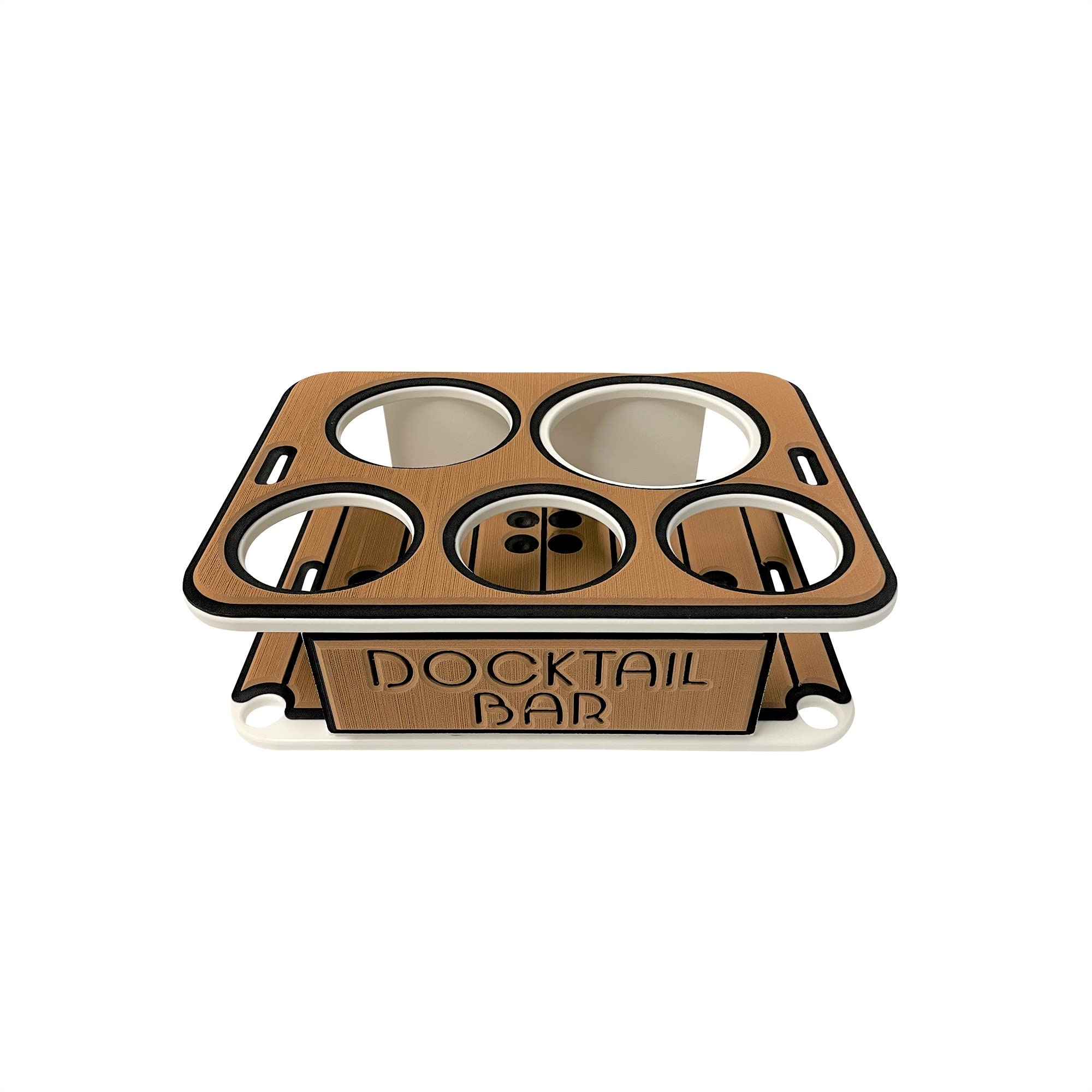 Docktail Jr Boat Cup Holder Caddy Organizer with Rod Holder Mount | Portable Marine Table & Boat Bar Accessories | Perfect for Fishing Trips, Boat Parties & Onboard Storage Solutions