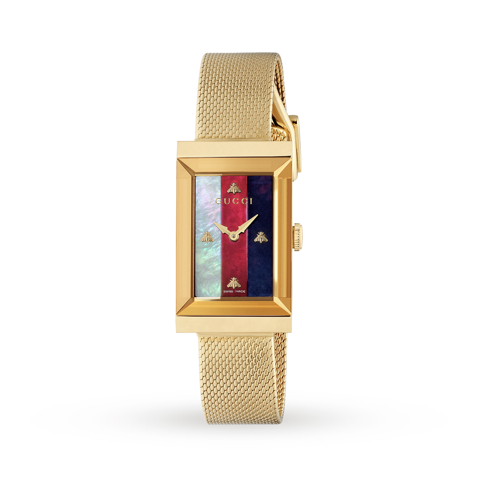 Gucci G Frame Women's Luxury Watch - Elegant Gold-Tone Stainless Steel Bracelet, Swiss Quartz Movement - Perfect for Business, Parties & Special Occasions