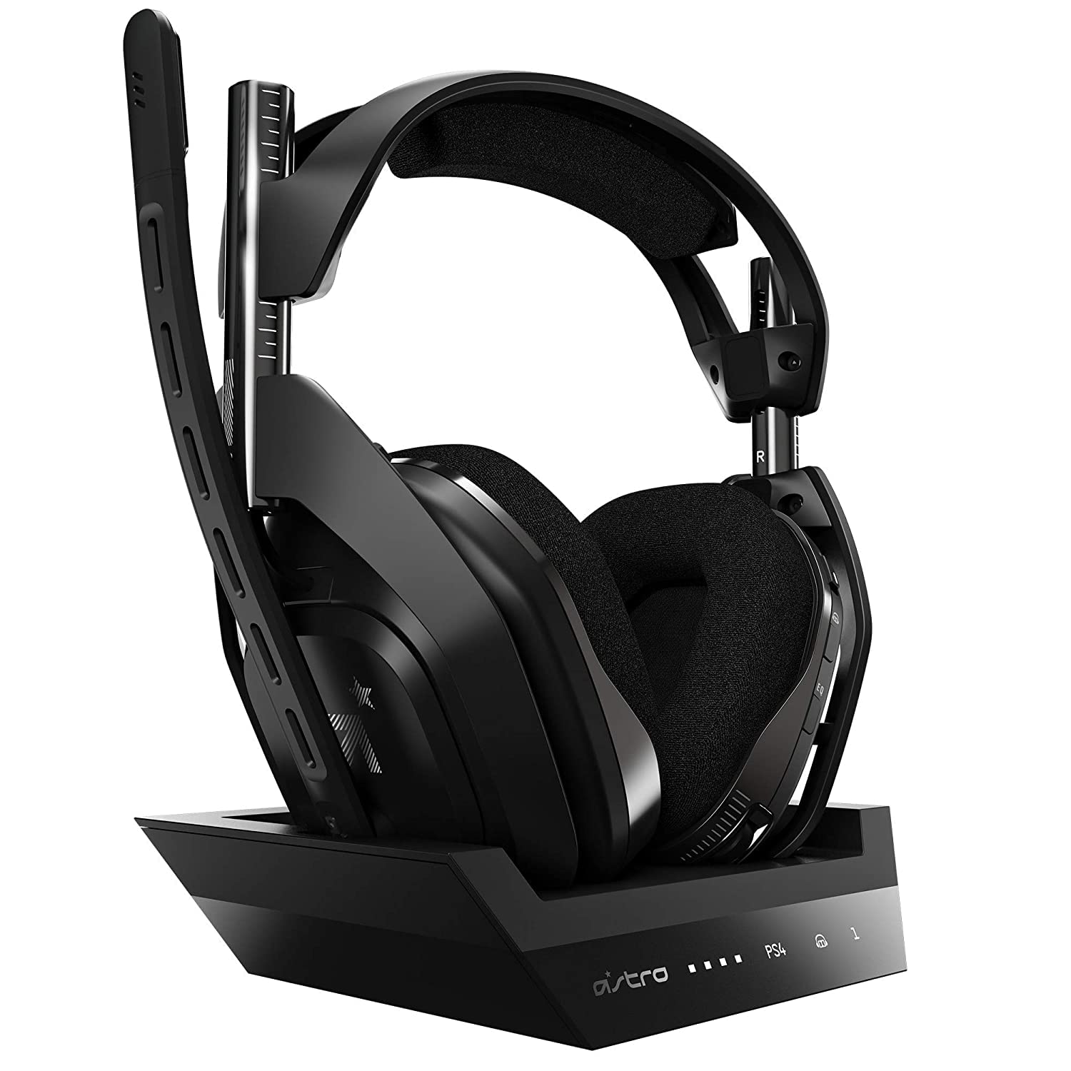 ASTRO Gaming A50 Wireless Gaming Headset with Base Station Gen 4 - USB RF, Noise-Cancelling Mic for PS4, PS5, PC, Windows & Mac (Renewed, Black) - Perfect for Competitive Gaming & Streaming