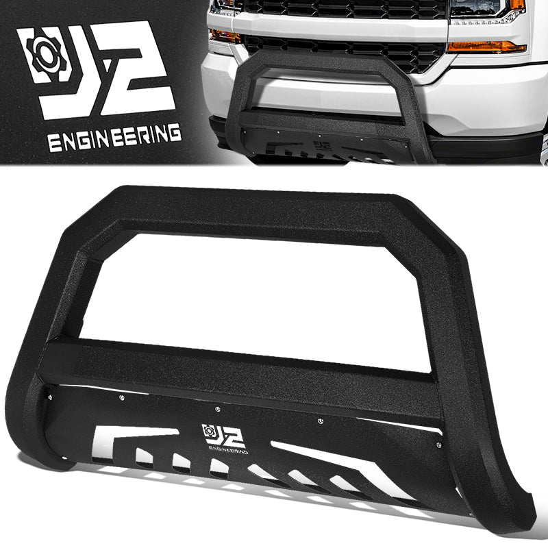 07-18 GMC Sierra Chevy Silverado Yukon XL Front Bumper Grill Guard - Heavy Duty Carbon Steel Bull Bar for Off-Road Protection & Truck Accessories - Perfect for Adventure, Towing & Enhanced Vehicle Style