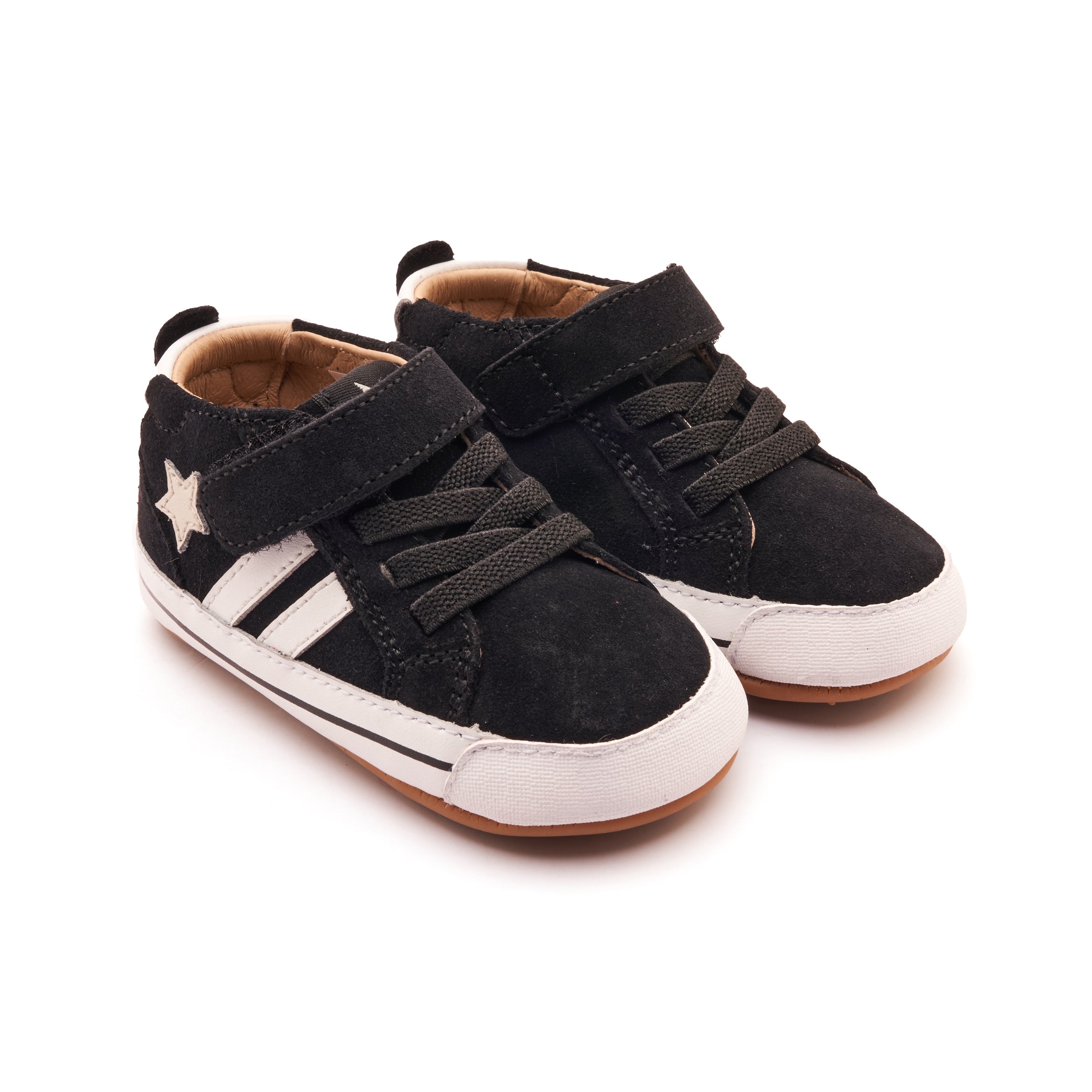 Old Spruce Bub Black Sneakers for Kids - Comfortable & Durable School Shoes for Boys & Girls - Perfect for Playground, School & Everyday Wear