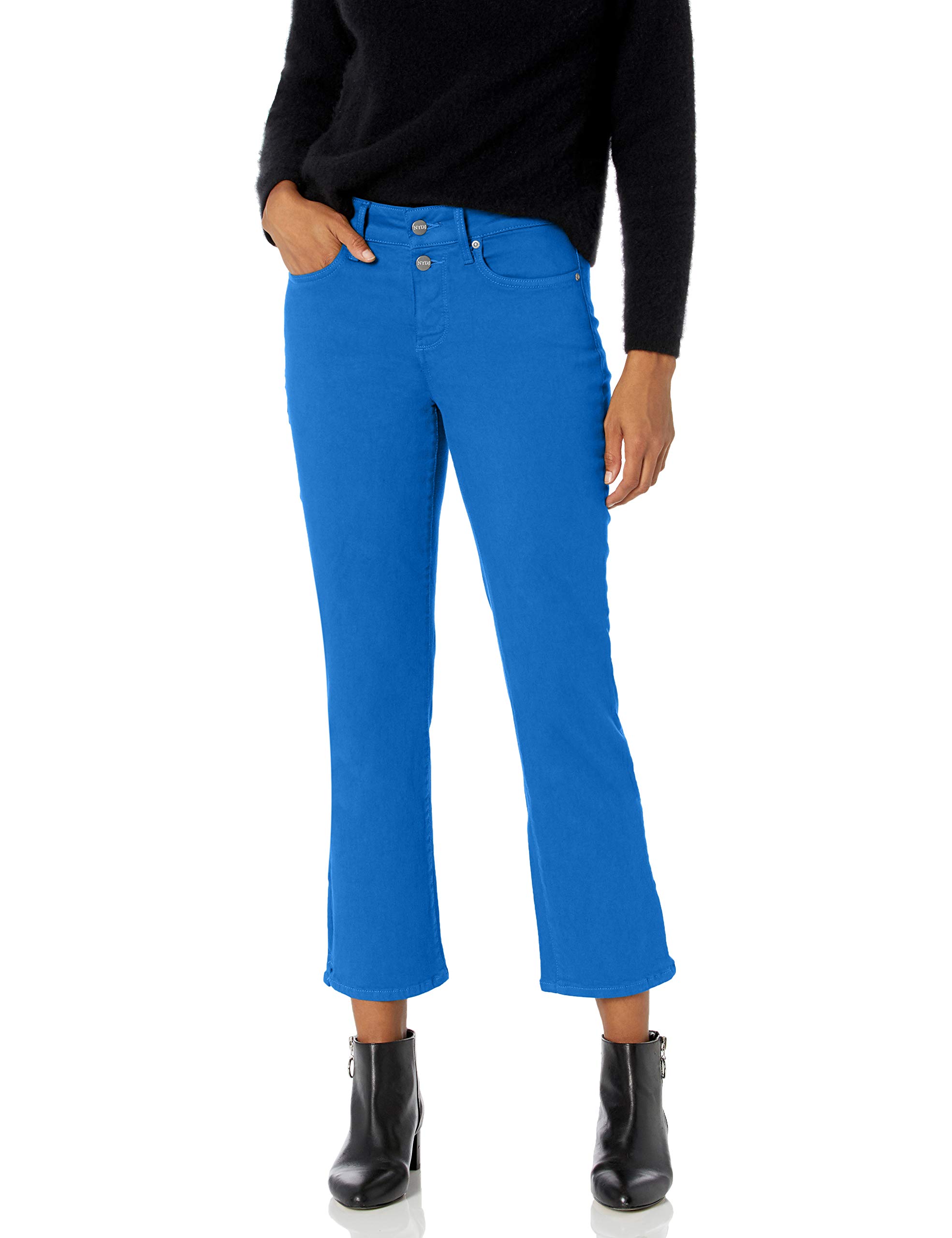 NYDJ Women's Marilyn High Waist Ankle Jeans with Slit - Slim Fit Stretch Denim Pants for Work & Casual Wear