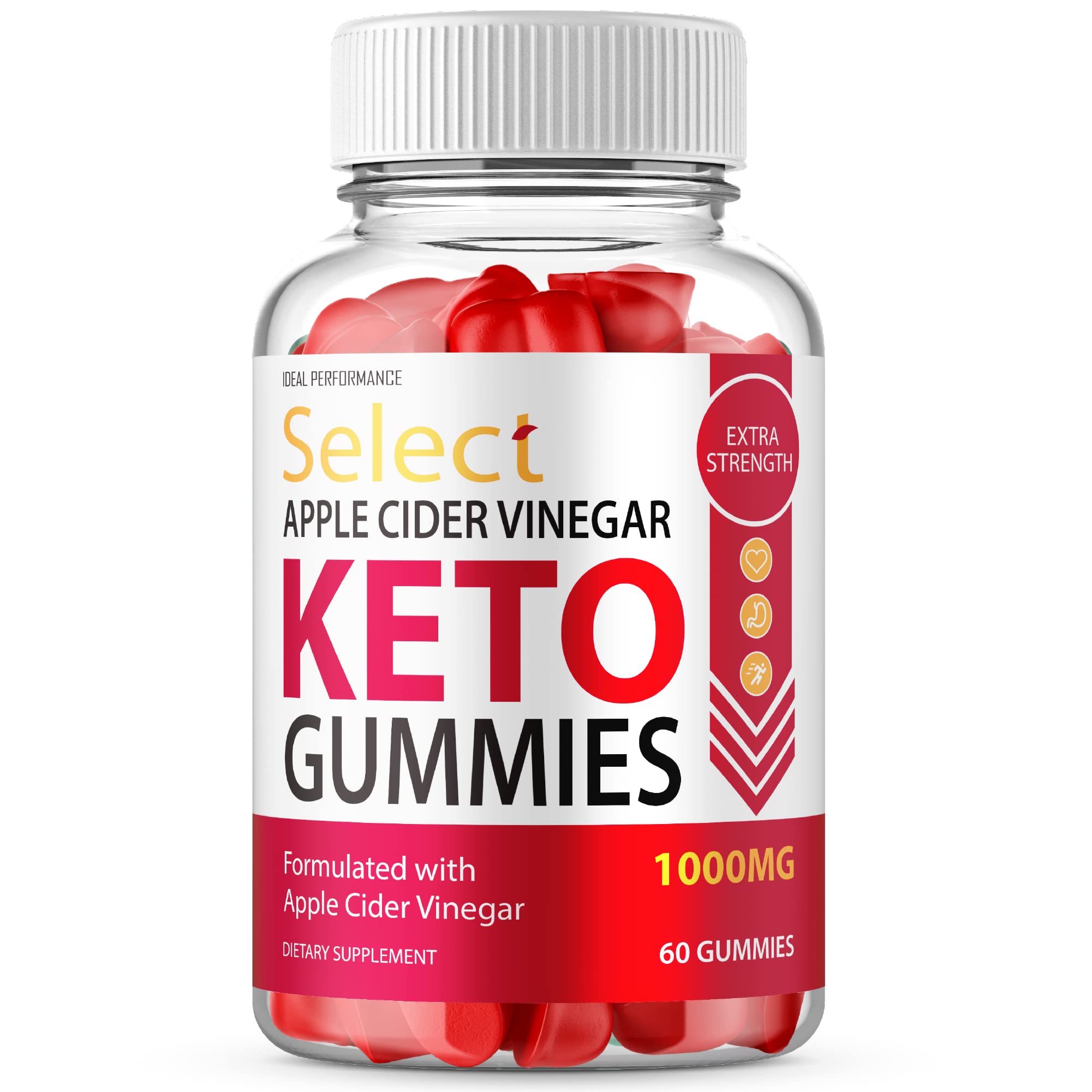 Select Ketos Gummies with Apple Cider Vinegar (ACV) - Keto-Friendly Dietary Supplement (60 Count) - Supports Weight Management & Digestive Health for Ketogenic Diet