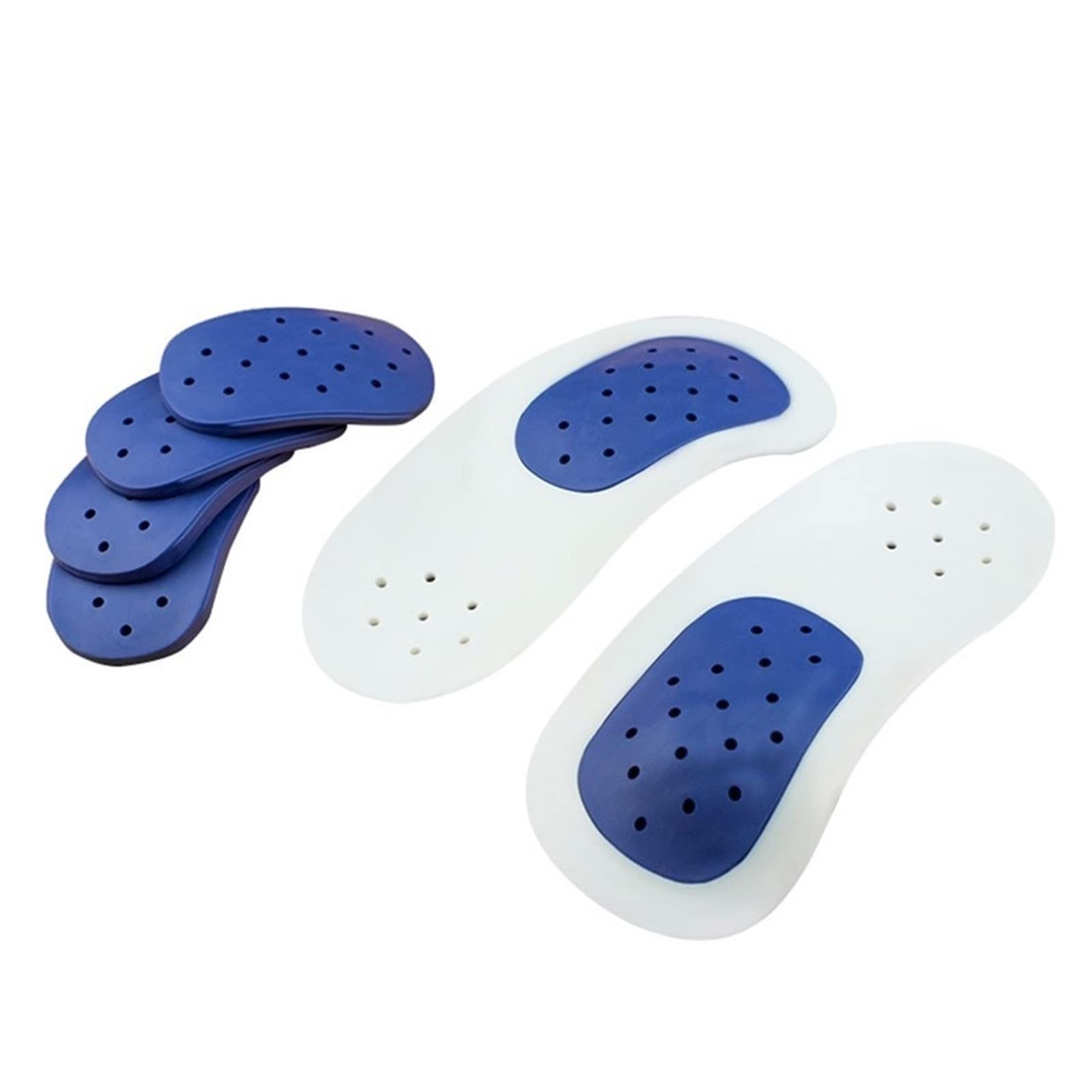 ZYHZJC Orthotic Insoles for Flat Feet - 2 Pair Half Arch Support Inserts for Adults & Kids - 3/4 Length Shoe Pads for Foot Pain Relief (Blue, Size 32-35) | Perfect for Running, Walking & Daily Comfort