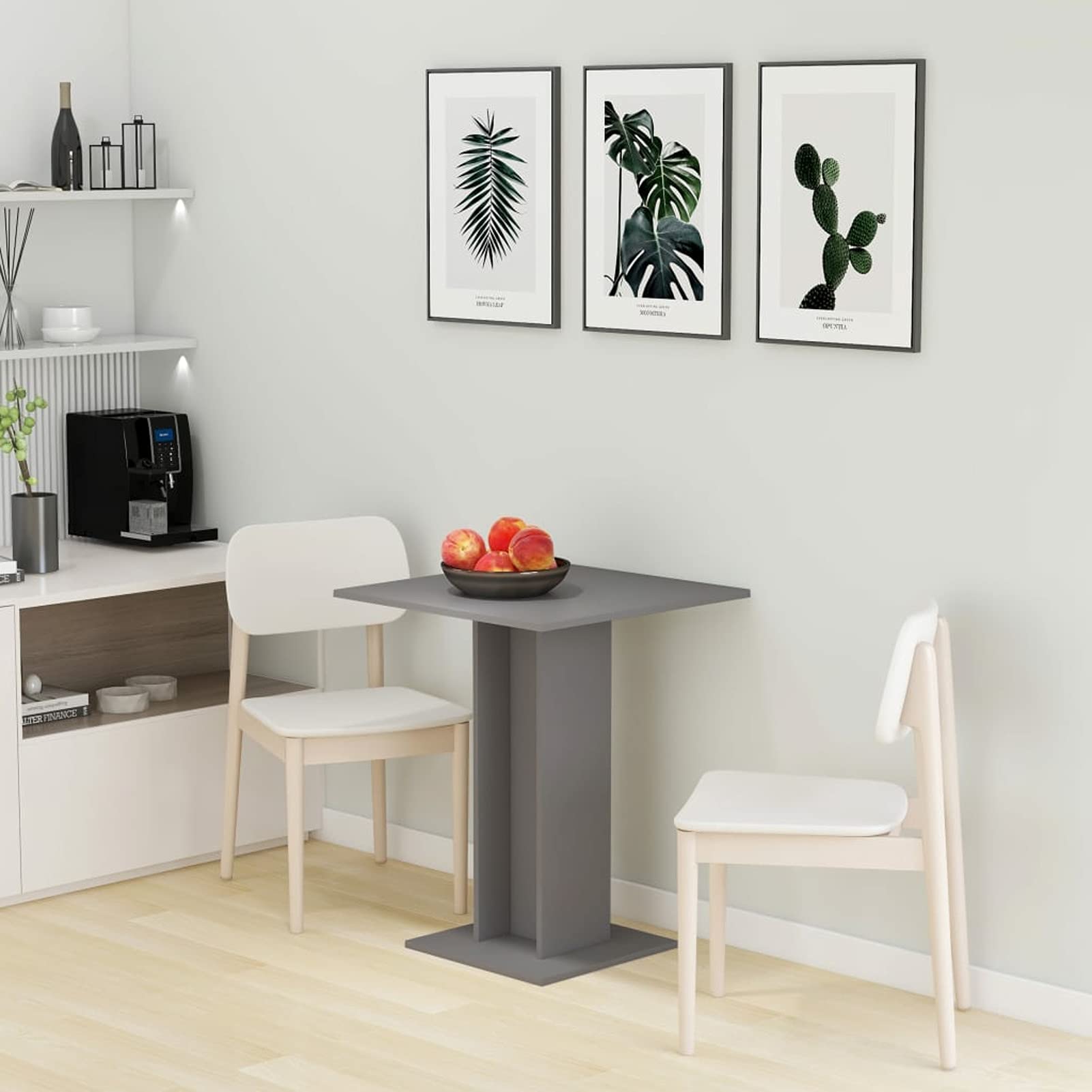 Modern Gray Bistro Table 23.6x23.6x29.5 Inch - Bar Height Cocktail Table for Kitchen, Patio & Party - Durable Chipboard High Top Table for Small Spaces & Outdoor Entertaining