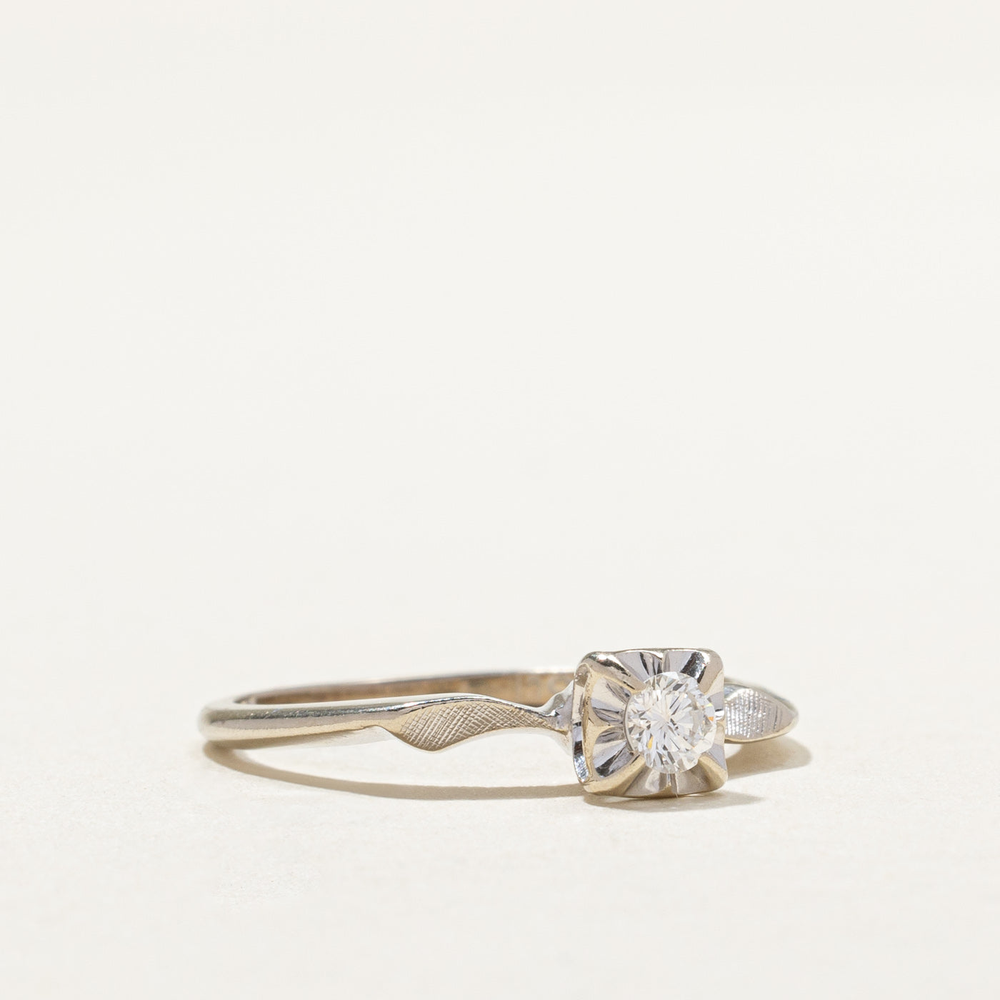 0.13ct Solitaire Diamond Ring for Women - Size 6.5 | Classic Illusion Set Engagement Ring | Perfect for Proposals, Anniversaries & Special Occasions