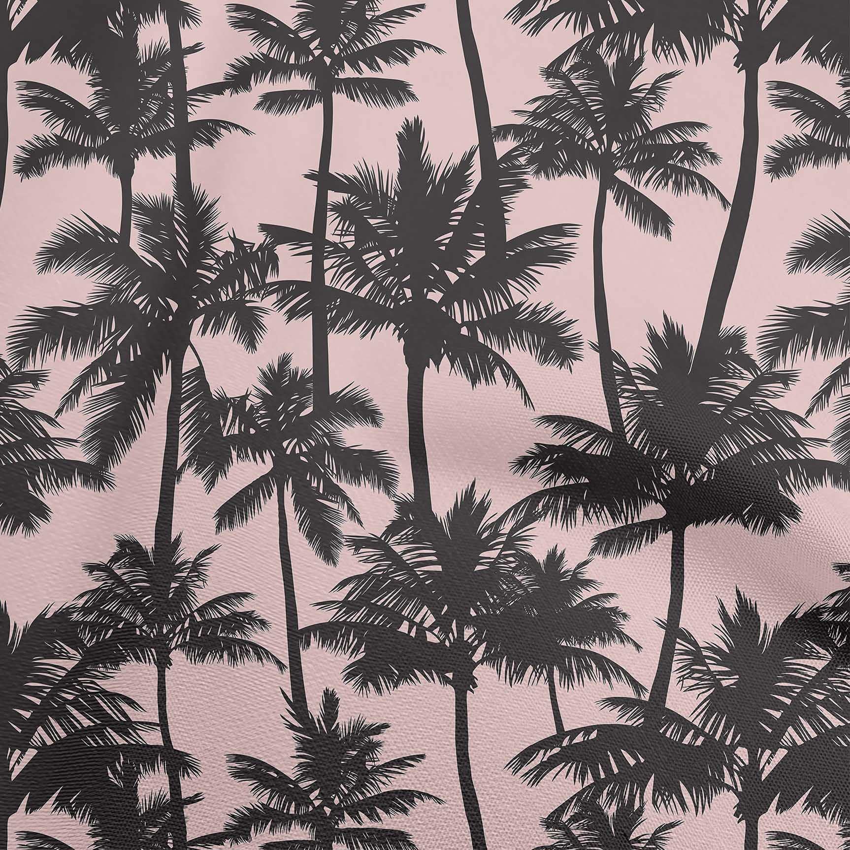 oneOone Rayon Light Pink Fabric with Coconut Tree & Leaf Print - 56 Inch Wide for DIY Clothing, Sewing Supplies | Perfect for Summer Dresses, Skirts & Home Decor Projects