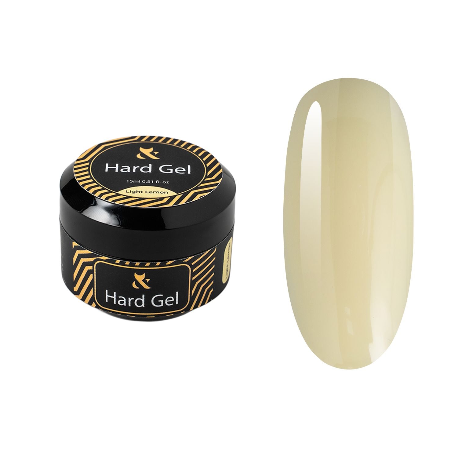 F.O.X Hard Gel Nail Polish - Light Lemon (15ml) for Long-Lasting Manicures & Nail Art - Perfect for Home & Salon Use